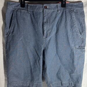 Men's Patterned Blue Cargo Shorts